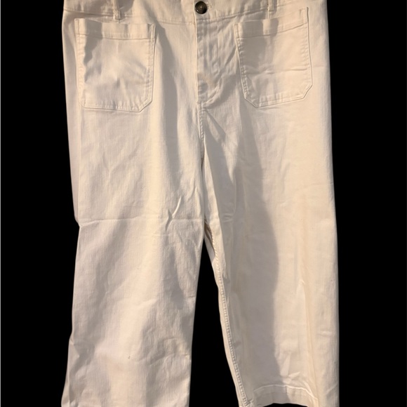 Maeve Anthropologie White Colette Wide Leg Cropped Jeans size 22W - Picture 8 of 9